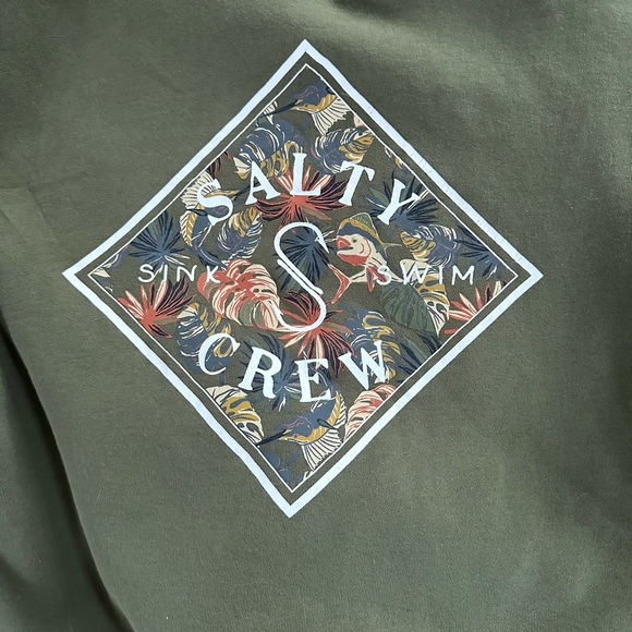 Men’s Salty Crew crewneck sweatshirt, olive green size medium - Picture 4 of 4